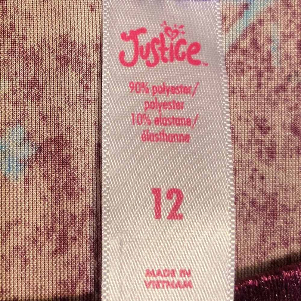 Justice Floral Velvet Purple Kids Dress (Size 12) - Picture 3 of 3